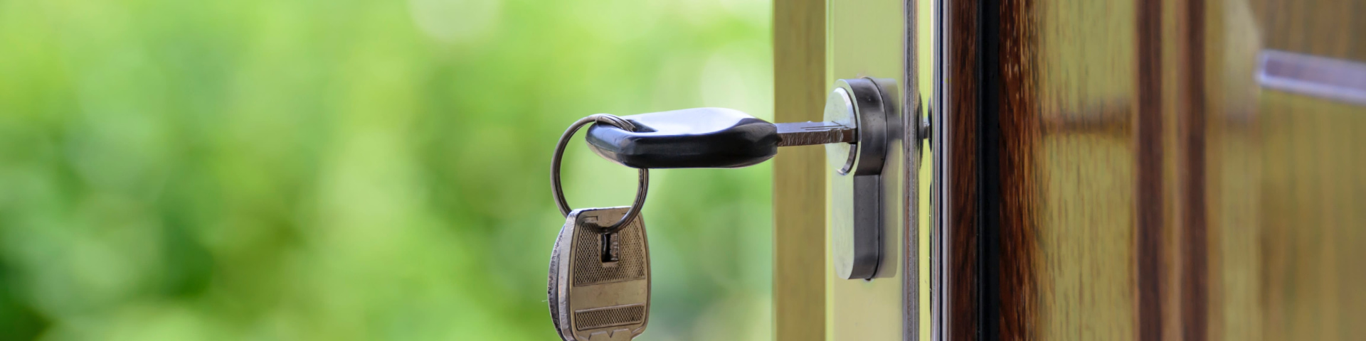 Keys in the door of a home